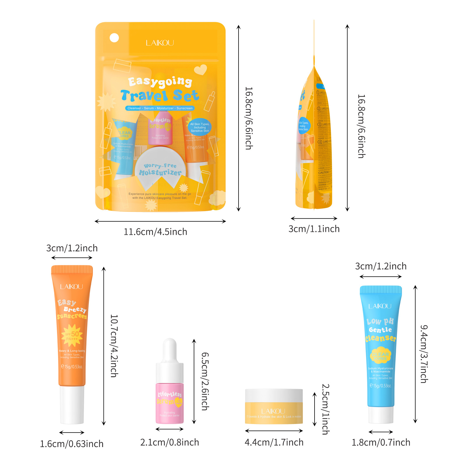 Spf 50 Sunscreen - Laikou 세라마이드 여행용 세트, 저Ph 부드러운