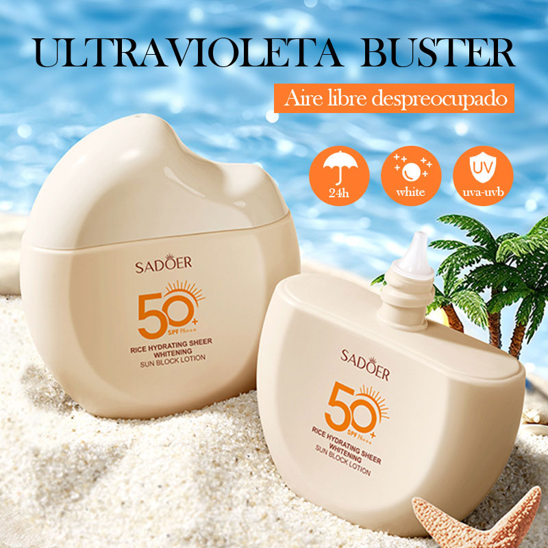 Spf 50 Sunscreen - SADOER 라이스 모이스춰라이징 클리어 화이트닝 선스크린