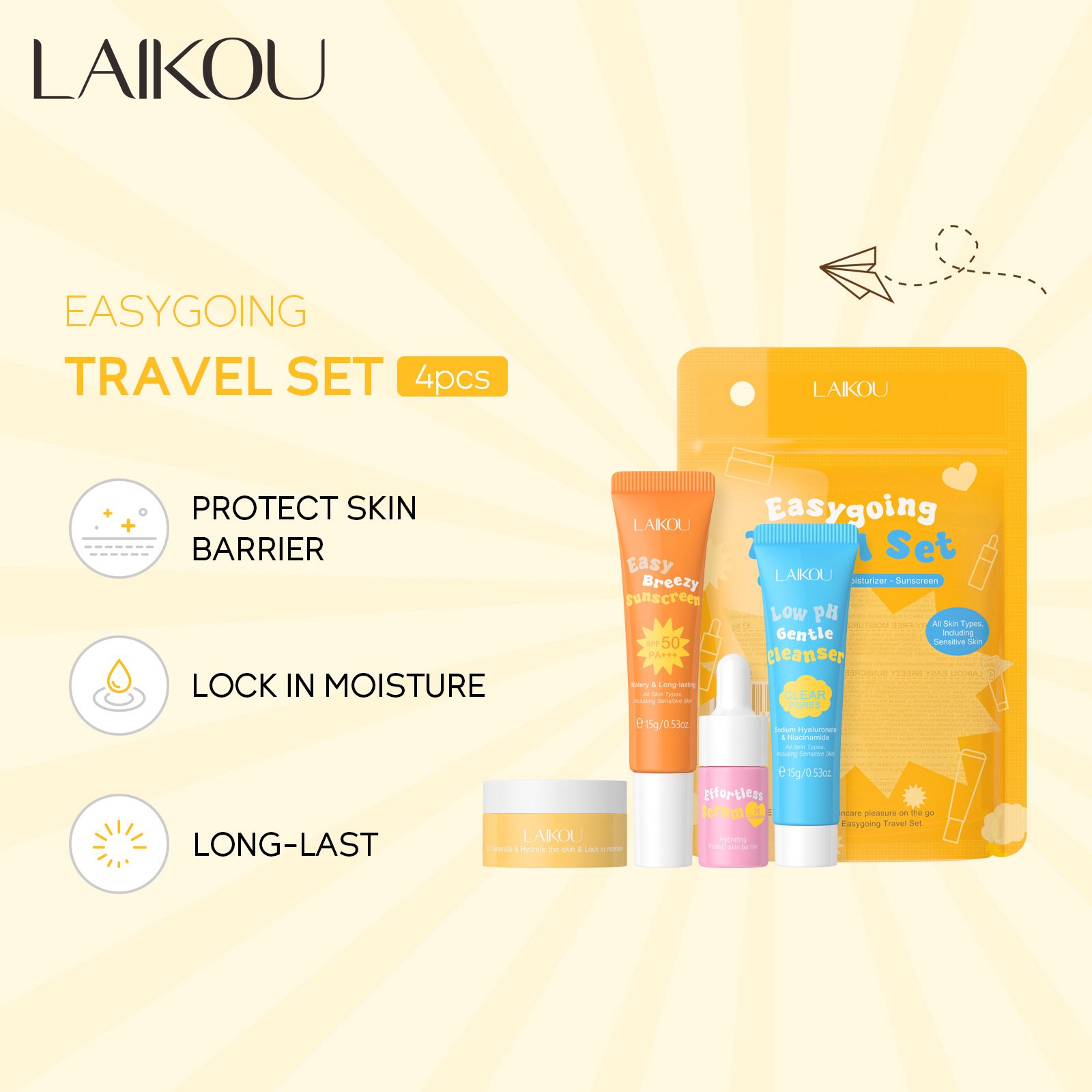 Laikou 세라마이드 여행용 세트, 저Ph 부드러운  - Spf 50 Sunscreen 리뷰 및 가격