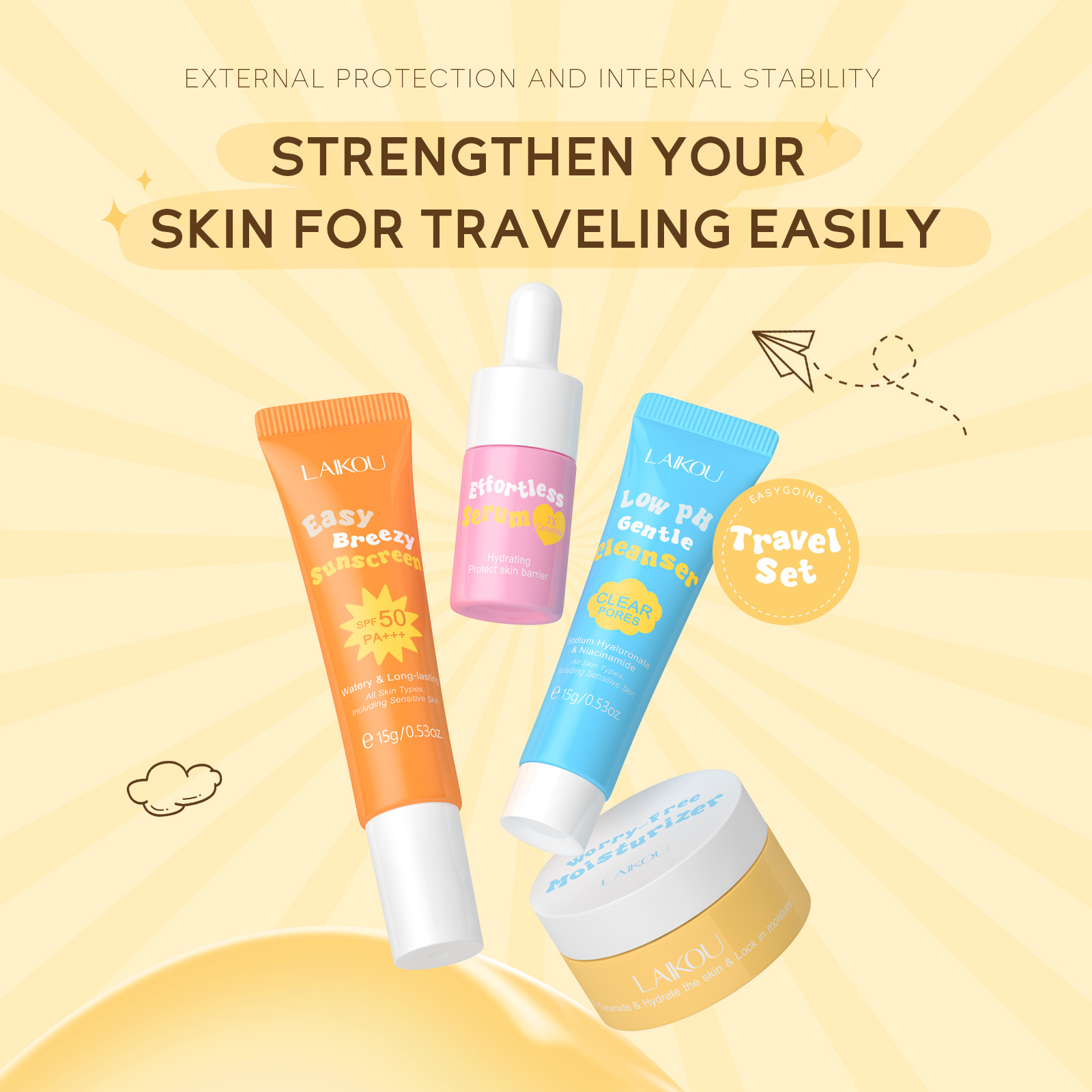 Laikou 세라마이드 여행용 세트, 저Ph 부드러운  - Spf 50 Sunscreen 리뷰 및 가격